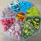 9 segment plastic sweet tray - Pick n Mix Sweets - Unique Mix of Your Favourites and Unusual Sweets in craft Box. Candy