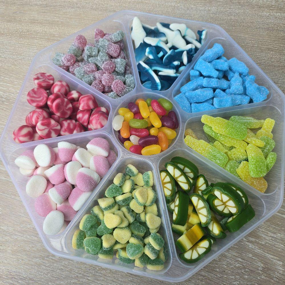 9 segment plastic sweet tray - Pick n Mix Sweets - Unique Mix of Your Favourites and Unusual Sweets in craft Box. Candy