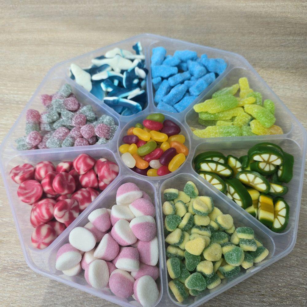9 segment plastic sweet tray - Pick n Mix Sweets - Unique Mix of Your Favourites and Unusual Sweets in craft Box. Candy