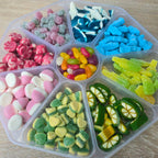 9 segment plastic sweet tray - Pick n Mix Sweets - Unique Mix of Your Favourites and Unusual Sweets in craft Box. Candy