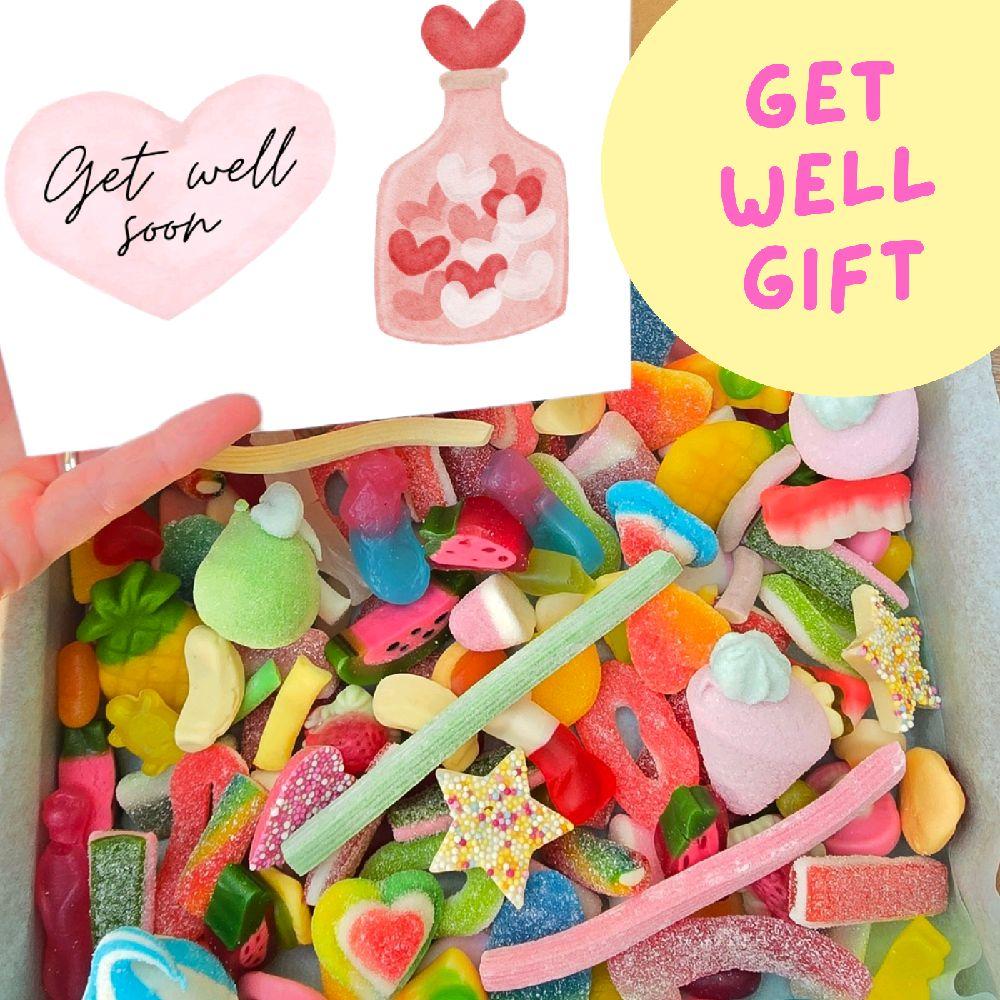 Get well soon Gift box - Pick n mix gift box! 1KG gift box perfect for every age. Get well sweet box